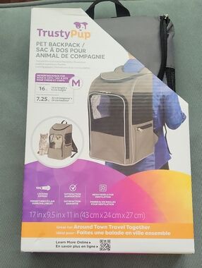 Rusty Taupe and Black Pet Backpack Carrier - Medium